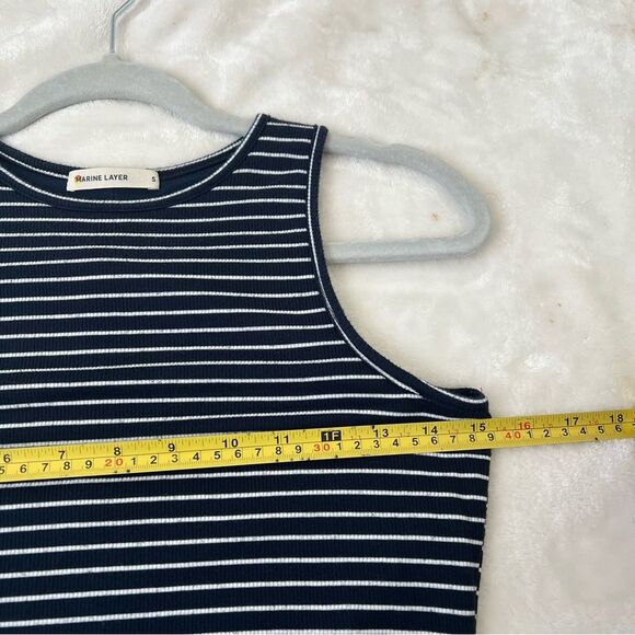 Marine Layer Lexi Rib Daytime MIDI Tank Dress in Navy Stripes small - Picture 7 of 9